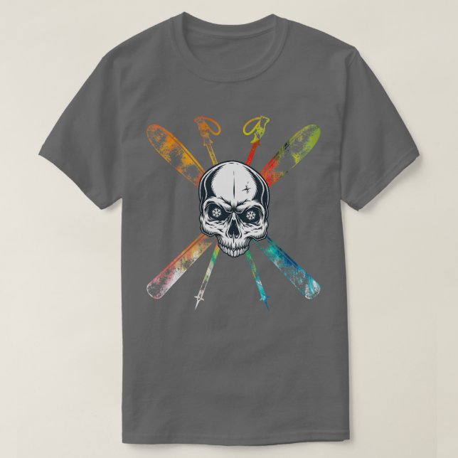 Ski Skull Skier T Shirt (Design framsida)