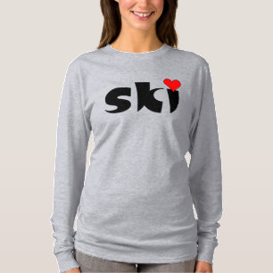 Ski Small Heart T Shirt