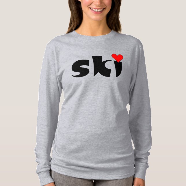Ski Small Heart T Shirt (Framsida)