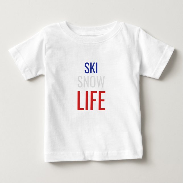 Ski, Snö, Life T Shirt (Framsida)