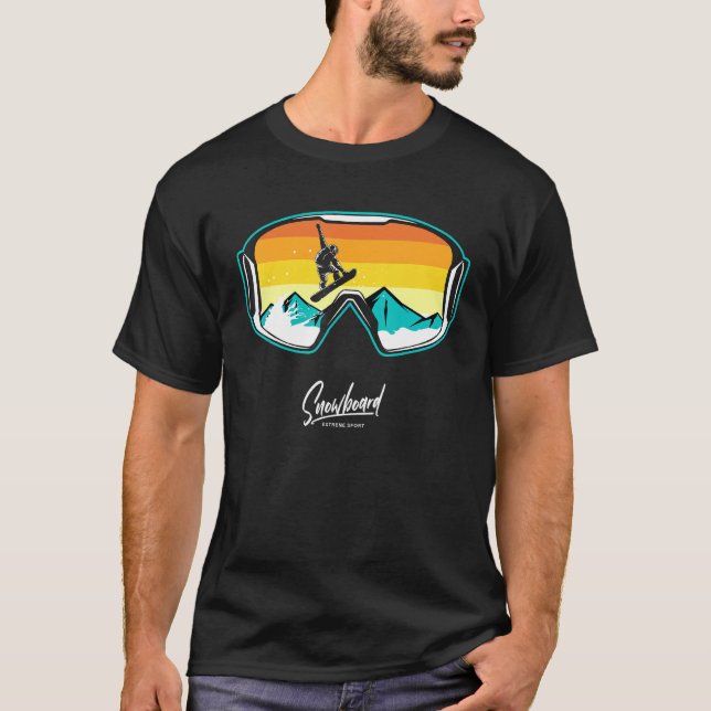 ski snowboard goggles skiing skiing snow mountain  t shirt (Framsida)