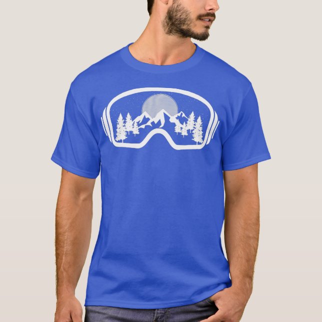 Ski Snowboard Goggles Skiing Snö Mountain Gift T Shirt (Framsida)