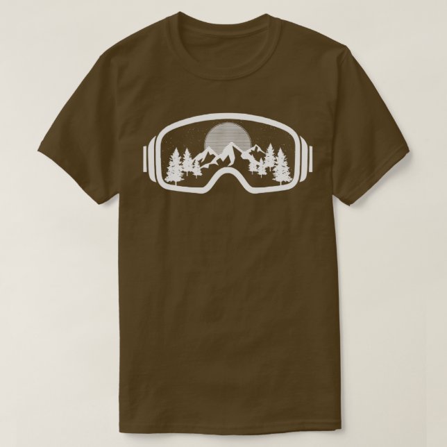 Ski Snowboard Goggles Skiing Snow Mountain Winter  T Shirt (Design framsida)