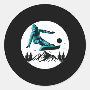 Ski Snowboard Skiing Snö Mountain Winter Snowboar Runt Klistermärke