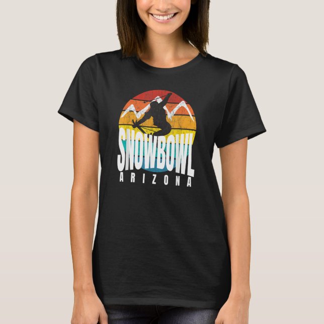 Ski Snowbowl Arizona Rad Ski Jumper Retro Sunset S T Shirt (Framsida)