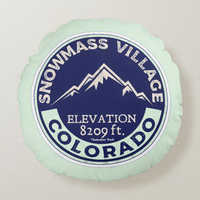 Ski Snowmass CO Kudd Rund Kudde (Framsidan)