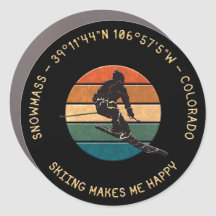 Ski Snowmass, Colorado - Man Skier, Gult Text