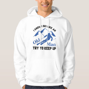 Ski som en gammal man hoodie
