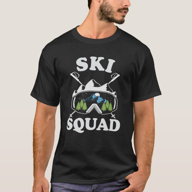 Ski Squad Coola Skiing Skier Vacation Goggles Snö T Shirt (Framsida)