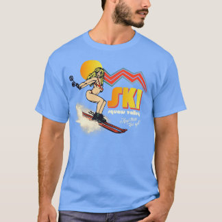 Ski Squaw Valley 70 s80 s Retro Souvenir Stil Skii T Shirt