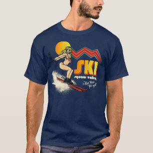 Ski Squaw Valley 70 s80 s Retro Souvenir Stil Skii T Shirt