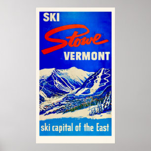 Ski Stowe Vermont Vintage Affisch