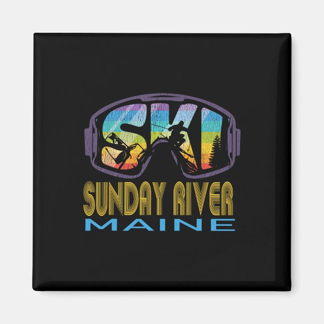 Ski Sunday River Maine skidtur  Magnet (Framsidan)