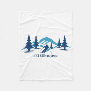 Ski Sundown Connecticut Skidort Skidåkning Skidåka Fleecefilt