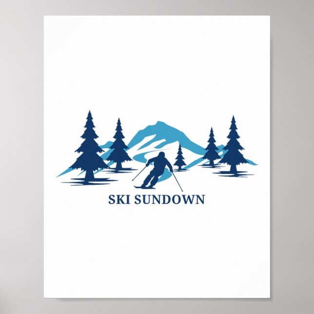 Ski Sundown Connecticut Skidort Skidåkning Skidåka Poster (Framsidan)