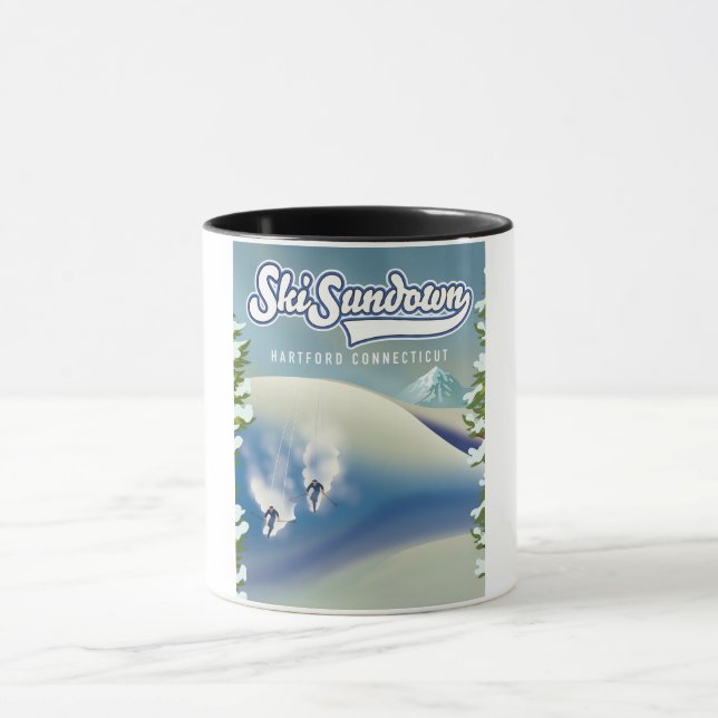 Ski Sundown Hartford Connecticut ski poster Mugg (Center)