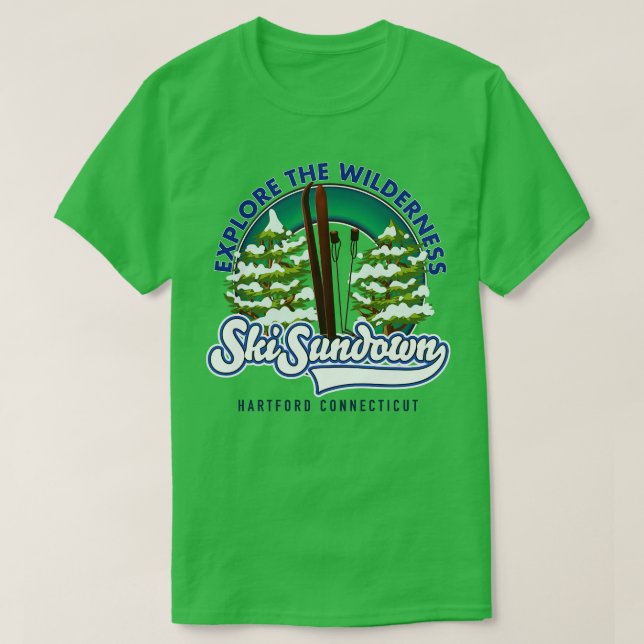 Ski Sundown Hartford Connecticut ski poster T Shirt (Design framsida)