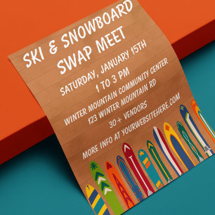 Ski Swap Meet-evenemang Anpassad Reklamblad