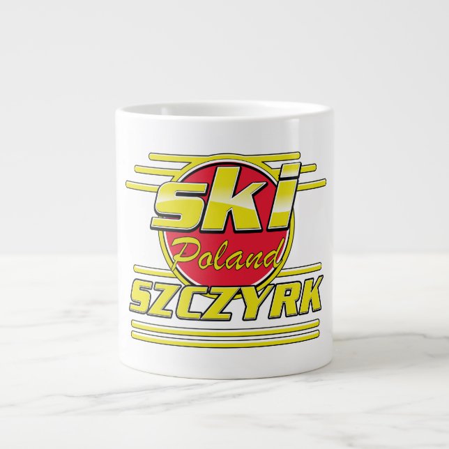 Ski Szczyrk Polens 80-åriga logotyp Jumbo Mugg (Framsidan)