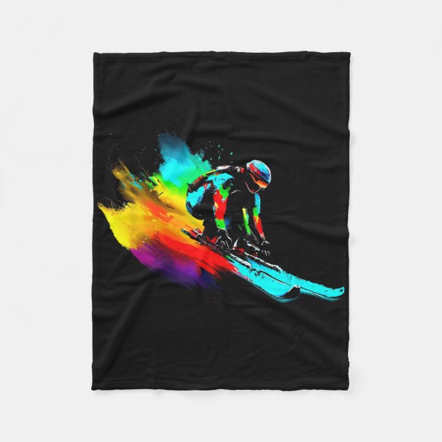 Ski Tävla Rainbow Fleecefilt (Framsidan)
