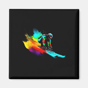 Ski Tävla Rainbow Magnet