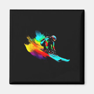 Ski Tävla Rainbow Magnet