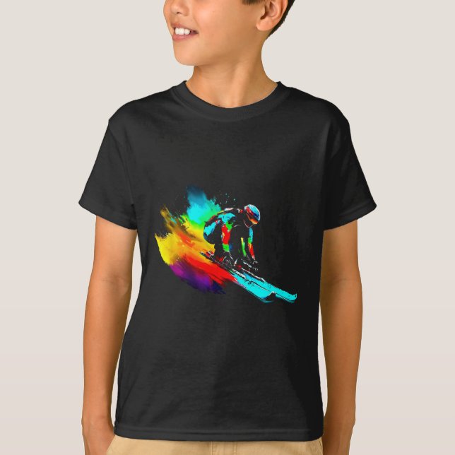 Ski Tävla Rainbow T Shirt (Framsida)