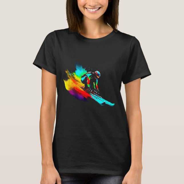 Ski Tävla Rainbow T Shirt (Framsida)