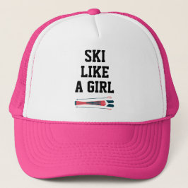 Ski Teen Girls Women Pink Funny Skier Skiing Sport Keps