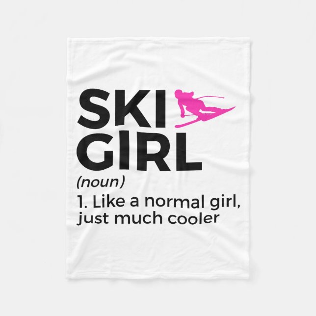 Ski tjej definition rolig skidåkning  fleecefilt (Framsidan)
