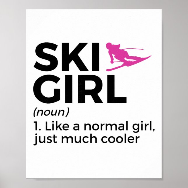 Ski tjej definition rolig skidåkning  poster (Framsidan)