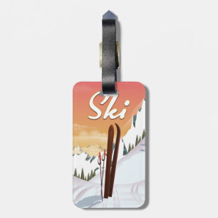 Ski Tourist Travel-affisch Bagagebricka