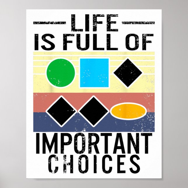 Ski Trail Signs Life Fullt Choices Skiing Skier Sn Poster (Framsidan)