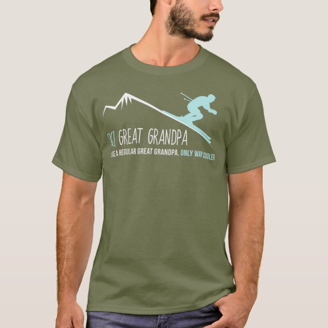 Ski Underbar Grandpa Funny Cute Winter Skiing Gift T Shirt (Framsida)