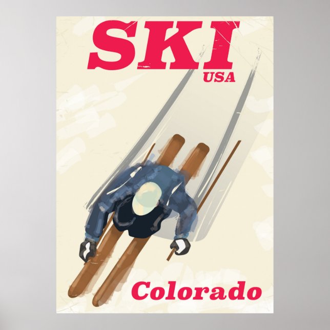 Ski USA Colorado reseskylt Poster (Framsidan)