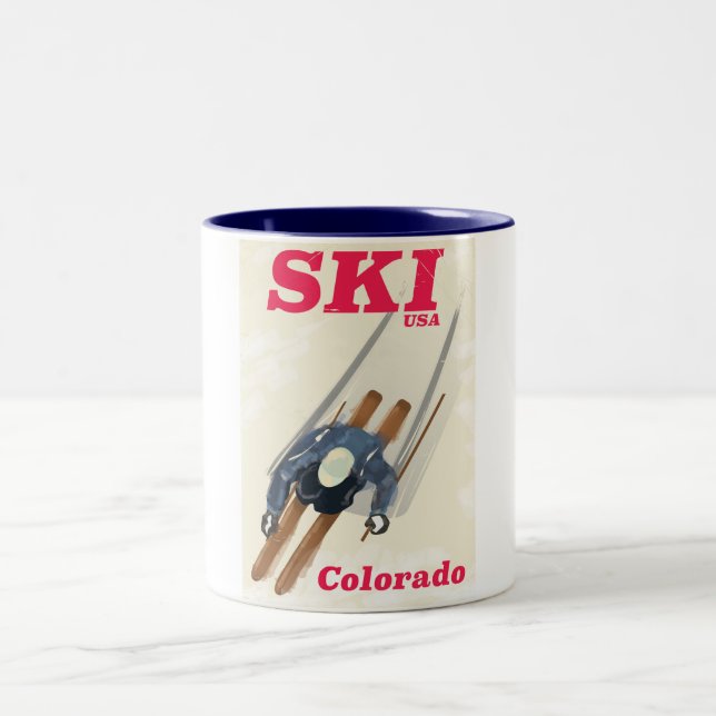 Ski USA Colorado reseskylt Två-Tonad Mugg (Center)