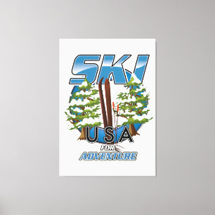 Ski USA För äventyr logotyp. Canvastryck