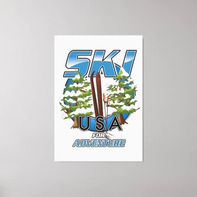 Ski USA För äventyr logotyp. Canvastryck (Framsida)