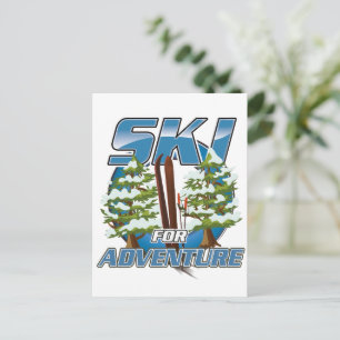 Ski USA För äventyr logotyp. Vykort