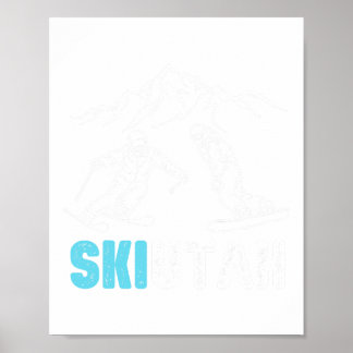 Ski Utah Skidåkning Snowboard Semester Souvenir Poster