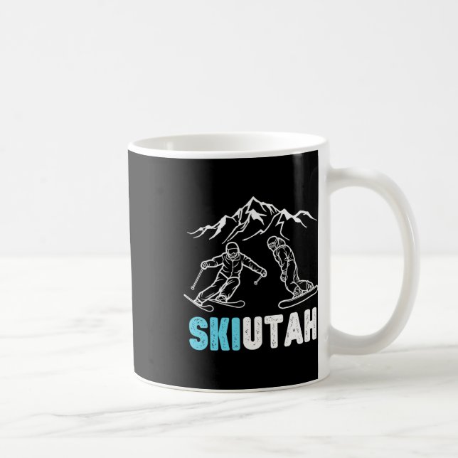 Ski Utah Skiing Snowboarding Vacation Souvenir Kaffemugg (Höger)