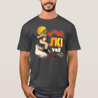 Ski Vail 70s80s Retro Souvenir Stil Skiing T Shirt