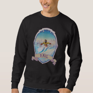 Ski Vail Colorado Vintage Retro Snö Ski 2 Lång Ärmad Tröja