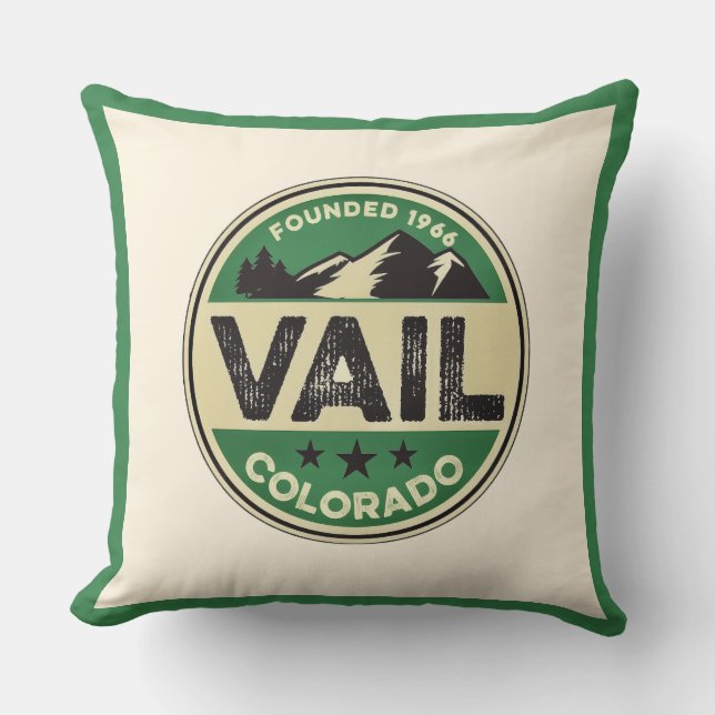 Ski Vail Throw Pillow Kudde (Framsida)