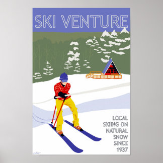 Ski Venture Poster 12-tums x18-tums Papper arkiver
