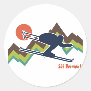 Ski Vermont Runt Klistermärke