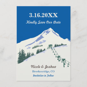 Ski Winter Scene Spara datumkortet Datumet