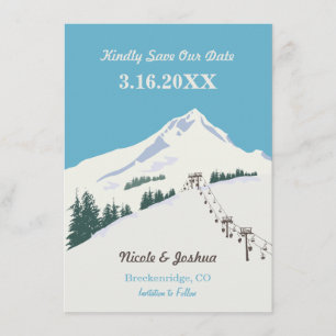 Ski Winter Scene Spara datumkortet Datumet