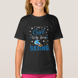 Ski Winter Sportar bara en flicka som Kärlek T Shirt