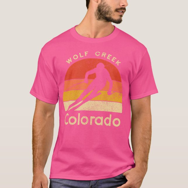 Ski Wolf Creek Colorado Mountain T Shirt (Framsida)